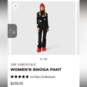 The North Face Black Flared Pants “Snoga” Flattering Snow Pants